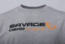 Savage Gear Tričko Signature Logo T Shirt Grey Melange (3)
