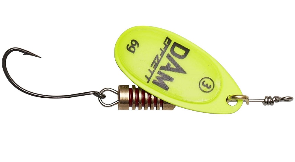 Dam blyskáč effzett spinner with single hooks sinking yellow - 2 4 g