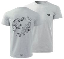 Giants Fishing Tričko Pánské Kapor s Kostrou Sivé - L
