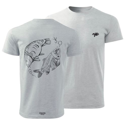 Giants Fishing Tričko Pánské Kapor s Kostrou Sivé