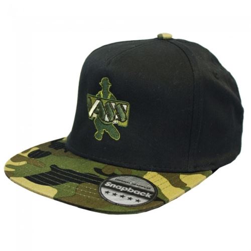 Vass Šiltovka Snapback Black With Camo Peak