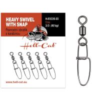 Hell-Cat Obratlík Pevnostný s Karabínou Heavy Swivel With Snap 5 ks - Veľkosť 1/0 Nosnosť 55 kg