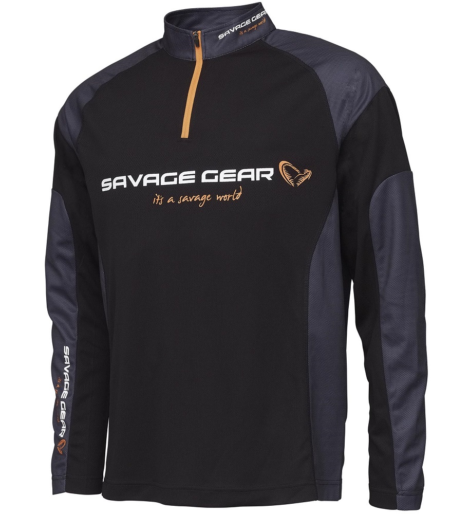E-shop Savage gear tričko tournament gear shirt 1/2 zip black ink - s