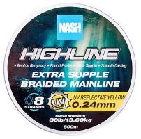 Nash Splietaná šnúra Highline Extra Supple Braid UV Yellow 600 m - 0,24 mm 13,6 kg
