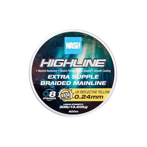 Nash Splietaná Šnúra Highline Extra Supple Braid UV Yellow 600 m