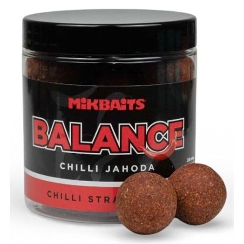 Mikbaits Vyvážené Boilie Balance Chilli Chips Chilli Jahoda 250 ml