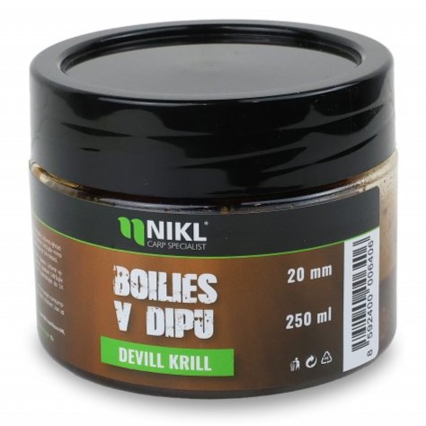 Nikl boilies v dipe devill krill 250 g - 20 mm