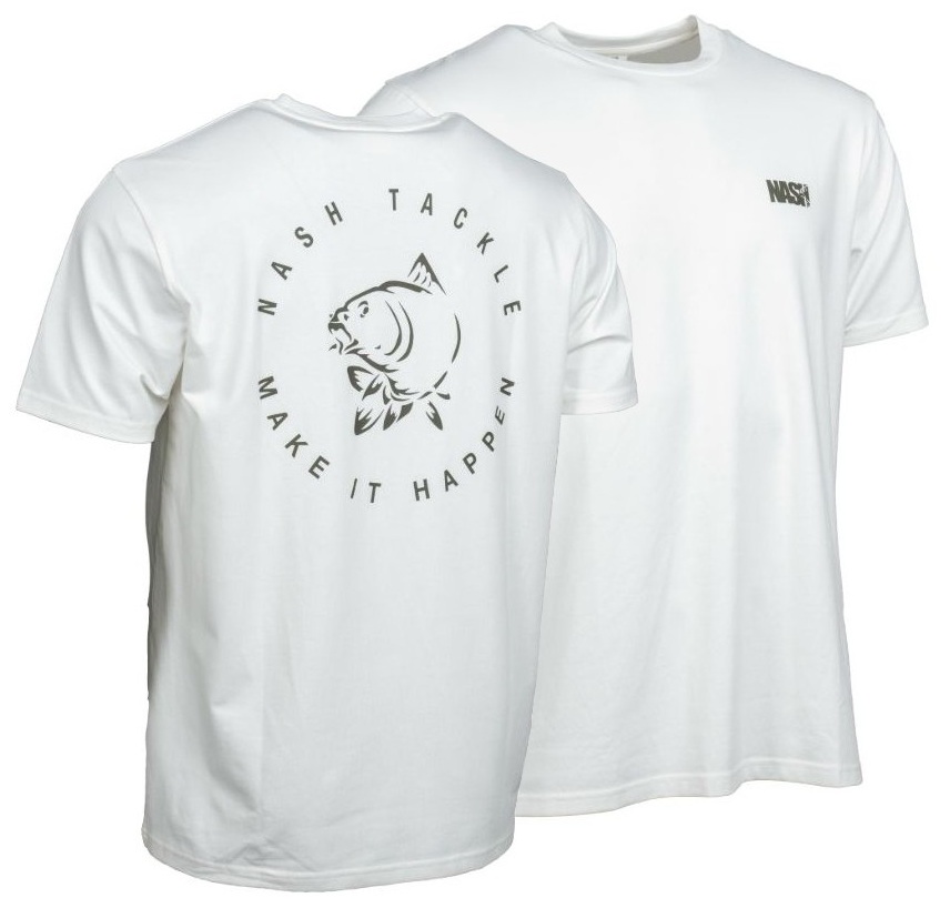 Nash tričko make it happen carp logo t-shirt ecru - xl