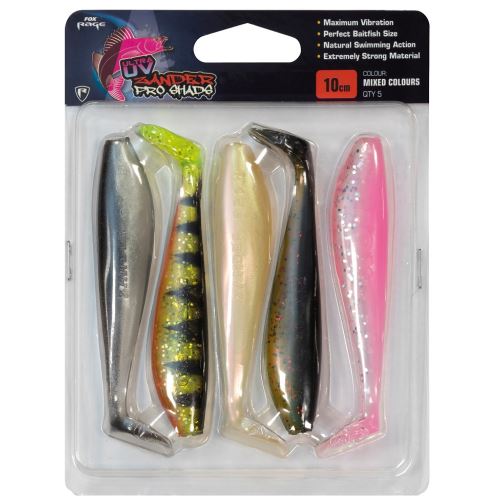 Fox Rage Gumová Nástraha Zander Pro Shad UV Mixed Colour Packs 5 ks