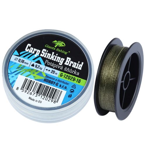 Giants Fishing Potápavá Splietaná Šnúra Carp Sinking Braid 20 m