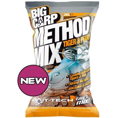 Bait-Tech Krmítková Zmes Big Carp Method Mix Tiger & Peanut 2 kg