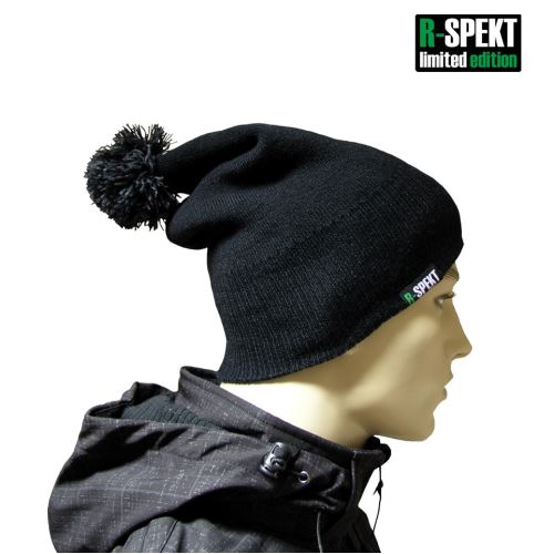 R-spekt Čiapka PomPom DUO beanie style čierna