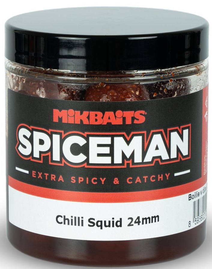 Mikbaits boilie v dipe spiceman chilli squid 250 ml - 24 mm