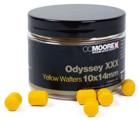 Cc moore vyvážené boilie dumbell wafters odyssey xxx yellow 10x14 mm 65 ks