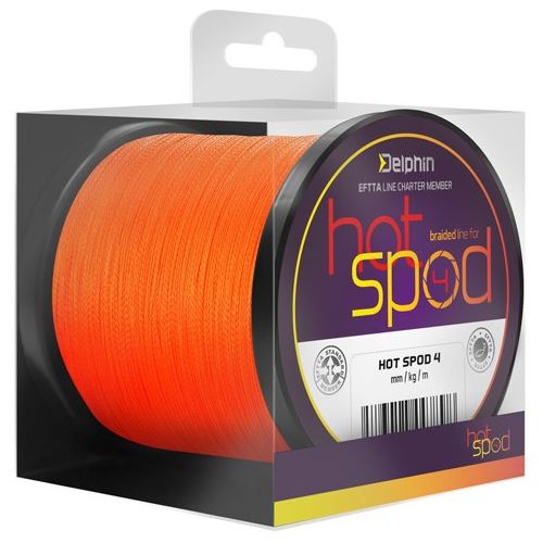 Delphin Spodová Šnúra HotSPOD 4 Oranžová 0,14 mm 9,1 kg 300 m