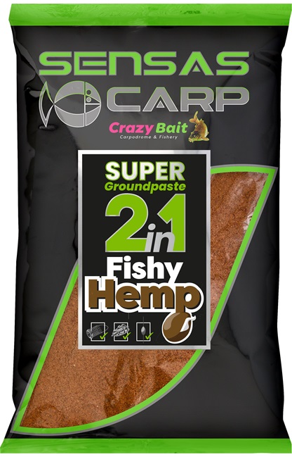 E-shop Sensas zmes na pastu super groundpaste 2in1 1 kg - fishy hemp