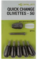 Korum Rýchlovýmenná Záťaž Quick Change Olivettes - 5 g