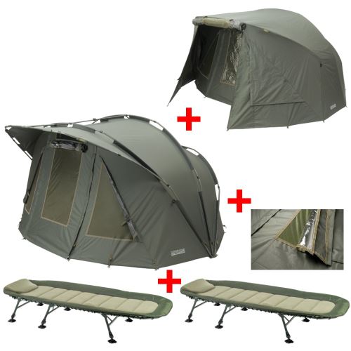 Mivardi Bivak New Dynasty + Prehoz New Dynasty + Sada Okien + 2x Lehátko Comfort XL6