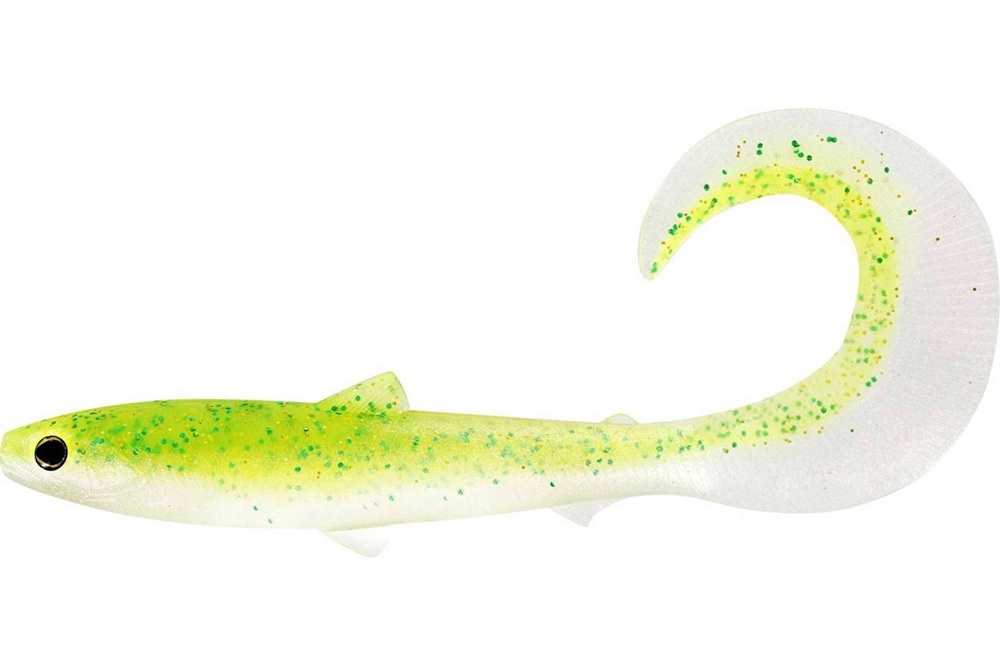 E-shop Westin gumová nástraha bullteez curltail sparkling chartreuse - 8 cm 3 g 3 ks