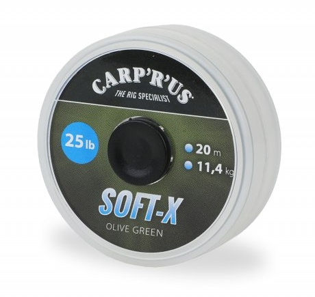 Carp´r´us naväzcová šnúrka soft-x olive green 20 m - 15 lb