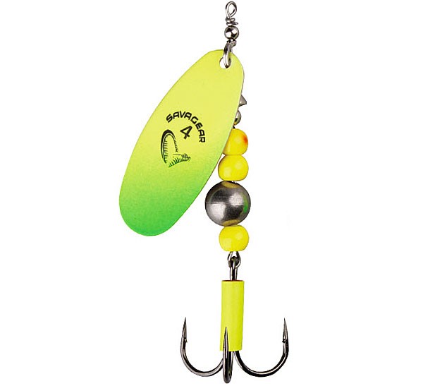 Savage gear blyskáč caviar spinner fluo yellow / chartreuse-veľkosť 4 18 g