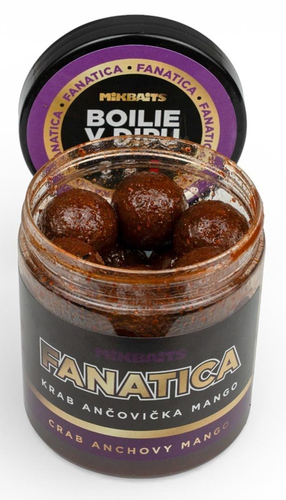 E-shop Mikbaits boilie v dipe fanatica krab ančovička mango 250 ml - 20 mm
