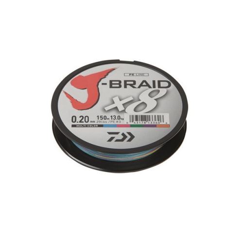 Daiwa Splietaná Šnúra J-Braid X8 Multicolor 150 m - 0,22 mm 17 kg