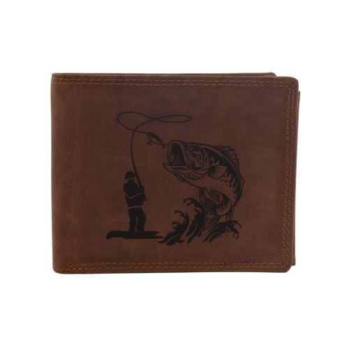 Mercucio Peňaženka Svetlohnedá Vzor 57 Rybár A Zubáč