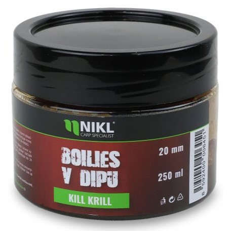 Nikl boilies v dipe kill krill 250 g - 20 mm