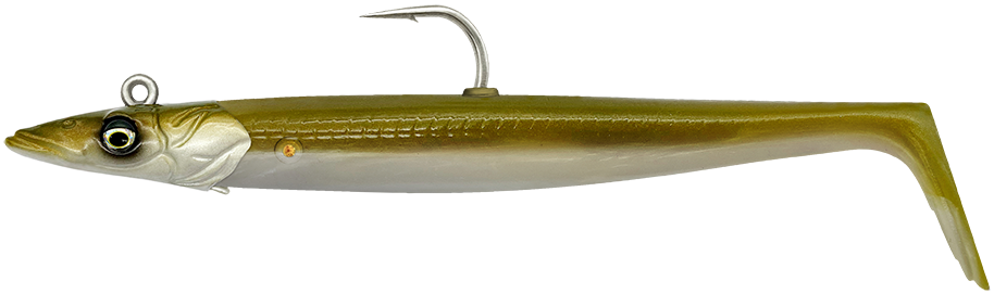 E-shop Savage gear gumová nástraha sandeel v2 sinking khaki 2+1 - 14 cm 33 g