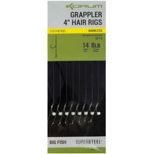 Korum Náväzec Grappler 4” Hair Rigs Barbless 10 cm