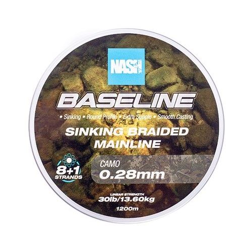 Nash Splietaná Šnúra Baseline Sinking Braid Camo 1200 m