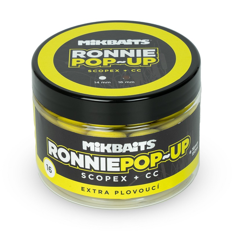 Mikbaits plávajúce boilie ronnie scopex + cc 150 ml - 16 mm