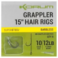Korum Náväzec Grappler 15” Hair Rigs Barbless 38 cm - Veľkosť Háčika 10 Priemer 0,28 mm Nosnosť 12 lb