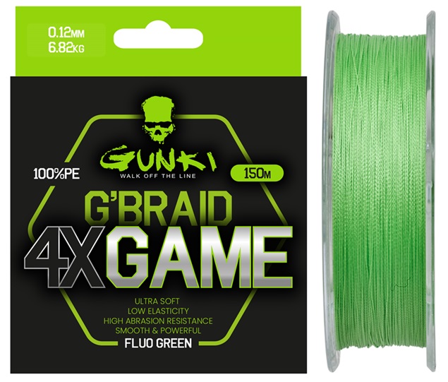 Gunki pletená šnúra g braid 4x game 150 m - 0,14 mm 8,18 kg