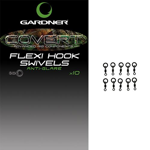 Gardner Obratlíky Covert Flexi Hook Swivels 10 ks - Veľkosť 20
