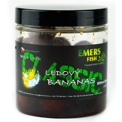 Emersfish Boilie Classic V Dipe Ľadový Bananas 20 mm 200 ml