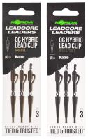 Korda Montáž Kable Leadcore Leader Hybrid Lead Clip QC Swivel 50 cm