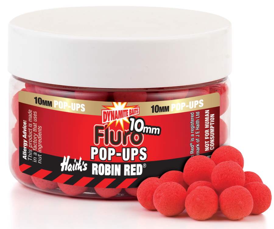 Dynamite baits boilies fluro pop-ups 10 mm-robin red