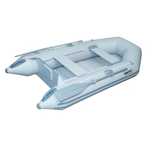 Sportex Nafukovací Čln SHELF 250F Lamelová Podlaha s Úchytmi FASTEN Šedý 2x Lavička