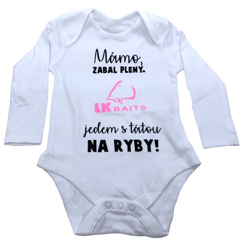 LK Baits Body Dlhý Rukáv Mama Zabal Plienky Ružový Nápis