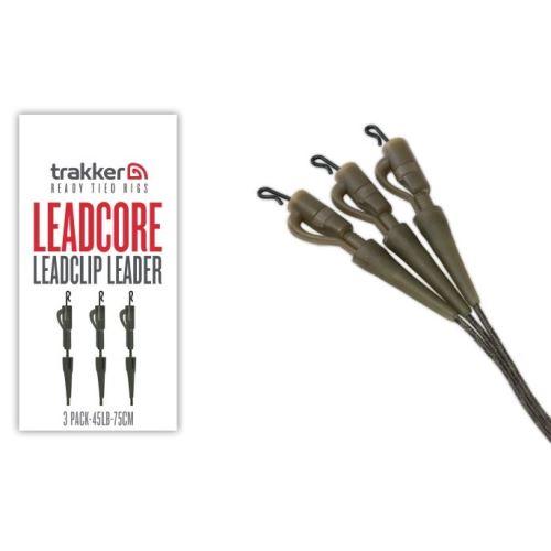 Trakker Montáž Leadcore Leadclip Leader 75 cm 45 lb 3 ks