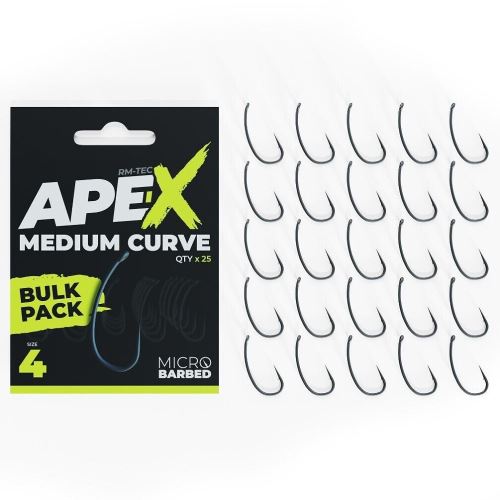 RidgeMonkey Háčiky Ape-X Medium Curve Barbed Bulk Pack 25 ks