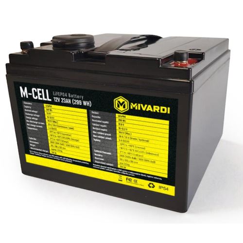 Mivardi Batéria M-Cell LiFePO4 12V 23Ah + 5A Nabíječka