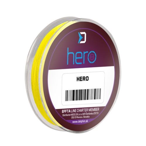 Delphin Náväzcová Šnúra Hero 8 Fluo Žltá 15 m