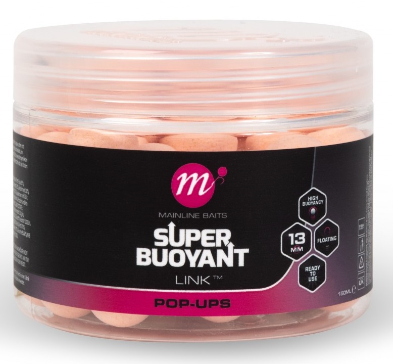 Mainline plávajúce boilie super buoyant pop-ups link 150 ml 13 mm - pink