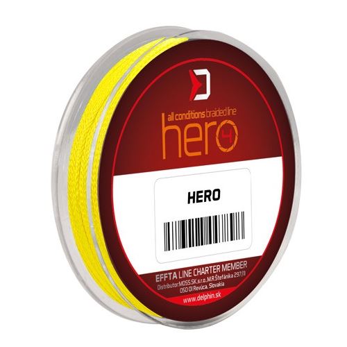 Delphin Náväzcová Šnúra Hero 4 Fluo Žltá 15 m