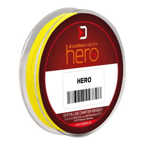 Delphin náväzcová šnúra hero 4 fluo žltá 15 m - 0,12 mm 8,20 kg