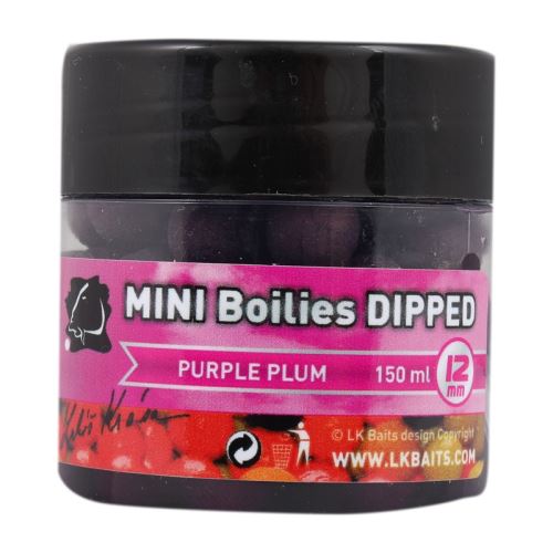 LK Baits Mini Boilies a Dip Purple Plum 12 mm 150 ml