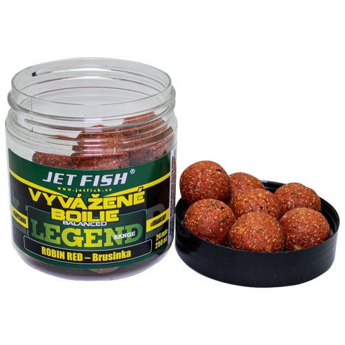 Jet Fish Vyvážené Boilie Legend Range Robin Red Brusnica 250 ml - 24 mm